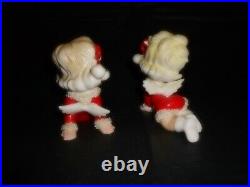 RARE Vintage Lefton Marika Christmas Angel Figurine Japan #4799 Set/2