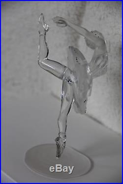 RETIRED Swarovski Silver Crystal BALLERINA Frosted Clear Figurine WithCase & COA