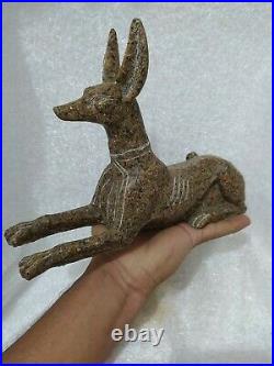 Raer Antique Anubis Ancient Egyptian God of the Afterlife Figurine Granite bc