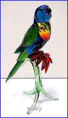 Rainbow Lorikeet Bird On Green Branch 2016 Swarovski Crystal 5136832