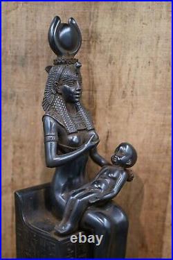 Rare Ancient Egyptian large Statue of goddess Isis breastfeeding heavy stone