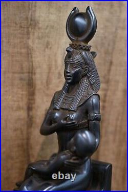 Rare Ancient Egyptian large Statue of goddess Isis breastfeeding heavy stone