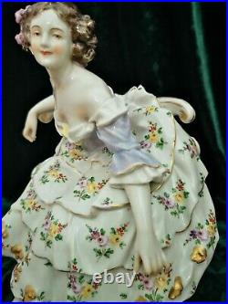Rare Antique Dresden Volkstedt Porcelain Figure of a Ballet Dancer