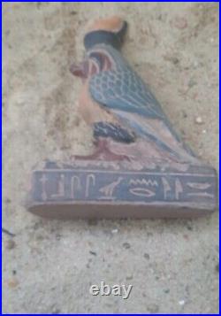 Rare Antique HORUS the Egyptian Falcon God of the sky wearing the double crown