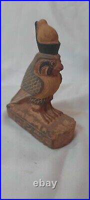 Rare Antique HORUS the Egyptian Falcon God of the sky wearing the double crown