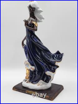 Rare Elegant Collection Porcelain Black Flower Girl Cobalt Blue sculpture 17 Rare Elegant Collection Porcelain Black Flower Girl Cobalt Blue sculpture 17