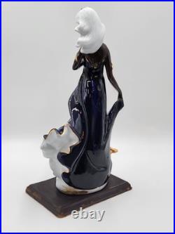 Rare Elegant Collection Porcelain Black Flower Girl Cobalt Blue sculpture 17 Rare Elegant Collection Porcelain Black Flower Girl Cobalt Blue sculpture 17