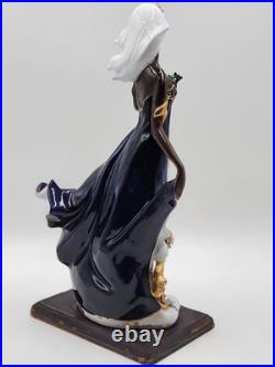 Rare Elegant Collection Porcelain Black Flower Girl Cobalt Blue sculpture 17 Rare Elegant Collection Porcelain Black Flower Girl Cobalt Blue sculpture 17