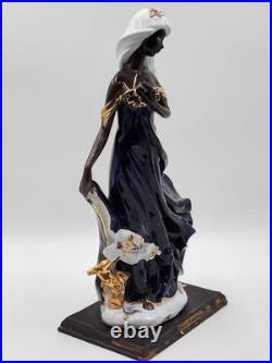 Rare Elegant Collection Porcelain Black Flower Girl Cobalt Blue sculpture 17 Rare Elegant Collection Porcelain Black Flower Girl Cobalt Blue sculpture 17