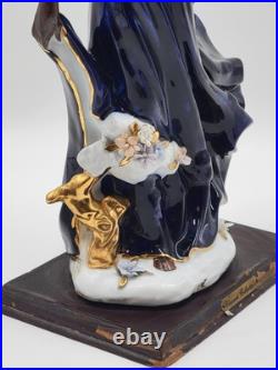 Rare Elegant Collection Porcelain Black Flower Girl Cobalt Blue sculpture 17 Rare Elegant Collection Porcelain Black Flower Girl Cobalt Blue sculpture 17