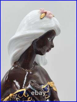 Rare Elegant Collection Porcelain Black Flower Girl Cobalt Blue sculpture 17 Rare Elegant Collection Porcelain Black Flower Girl Cobalt Blue sculpture 17