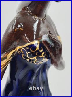Rare Elegant Collection Porcelain Black Flower Girl Cobalt Blue sculpture 17 Rare Elegant Collection Porcelain Black Flower Girl Cobalt Blue sculpture 17