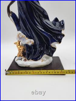 Rare Elegant Collection Porcelain Black Flower Girl Cobalt Blue sculpture 17 Rare Elegant Collection Porcelain Black Flower Girl Cobalt Blue sculpture 17