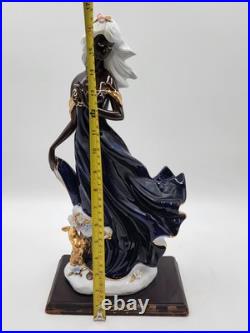 Rare Elegant Collection Porcelain Black Flower Girl Cobalt Blue sculpture 17 Rare Elegant Collection Porcelain Black Flower Girl Cobalt Blue sculpture 17