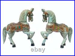 Rare Pair Of 19th Century Carved Horses