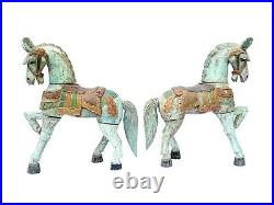 Rare Pair Of 19th Century Carved Horses