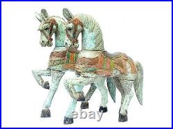 Rare Pair Of 19th Century Carved Horses