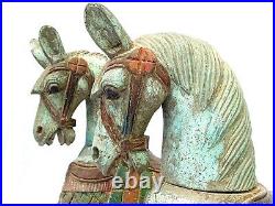 Rare Pair Of 19th Century Carved Horses