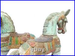 Rare Pair Of 19th Century Carved Horses