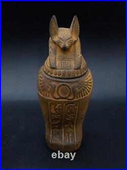 Rare Set of four canopic jars organs Sculpture ancient Egyptian art heavy stone