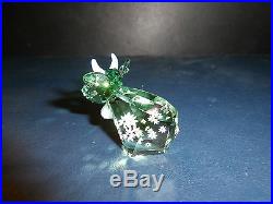 Rare Swarovski Crystal Lovlots Flower Mo Green Cow Figurine