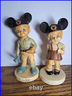 Rare Twinton Figurines From Disney 1972 Boy & Girl