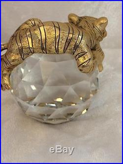 Rare Vintage Strass Collection Swarovski Crystal Trimlite Gold Tiger Paperweight