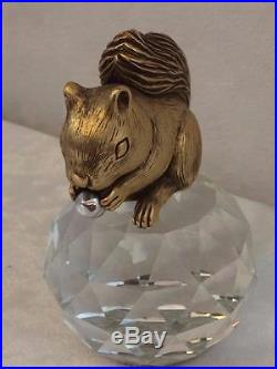 Rare Vintage Strass Collection Swarovski Crystal Trimlite Squirrel Paperweight