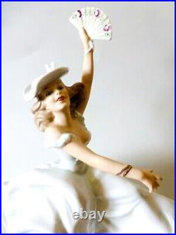 Rare Wallendorf ballerina, vintage porcelain figurine, dancing lady