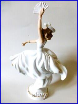 Rare Wallendorf ballerina, vintage porcelain figurine, dancing lady