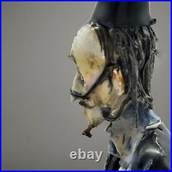 Rare original TONI MORETTO signed, Judge ceramic figurine, Italy. Read