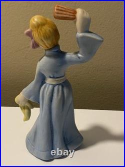 Rare vintage mid century ceramic figurine Angry Housewife With Rollin Pin & Rag