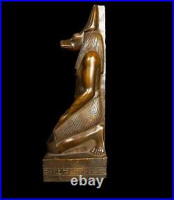 Real Unique Statue of The Jackal God Of Mummification Anubis