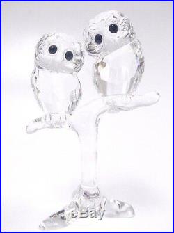 Retired Baby Owls Adorable Birds On Branch Clear Swarovski Crystal 5249263