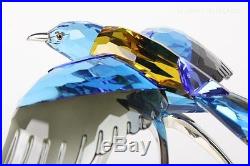 Retired SWAROVSKI Colored Crystal PARADISE ROLLER BIRD Blue Yellow Figurine RDR