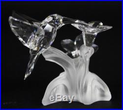 Retired Swarovski Austria Crystal Hummingbird Signed Art Glass Bird Figurine NR