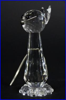 Retired Swarovski Austria Crystal Large Cat 3 Art Glass Signed Feline Figurine