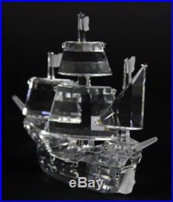 Retired Swarovski Austria Crystal Santa Maria Signed Art Glass Ship Boat Vessel