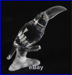Retired Swarovski Austria Crystal Toucan Faceted Art Glass Signed Bird Figurine