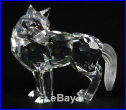 Retired Swarovski Austria Crystal Wolf Multifaceted Art Glass Signed Figurine NR