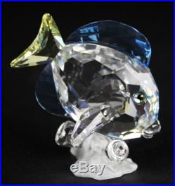 Retired Swarovski Blue Tang Fish Multifaceted Colored Austrian Crystal Sculpture