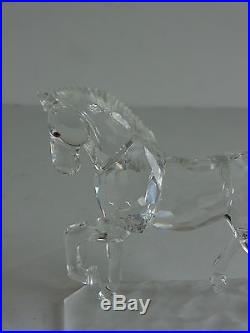 Retired Swarovski Crystal Glass ARABIAN STALLION HORSE Figurine Frosted 3 5/8