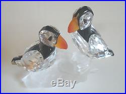 Retired Swarovski Crystal Puffins Birds On Ice Figurine with Original Box- MINT Retired Swarovski Crystal Puffins Birds On Ice Figurine with Original Box- MINT