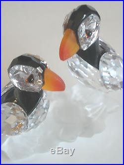Retired Swarovski Crystal Puffins Birds On Ice Figurine with Original Box- MINT Retired Swarovski Crystal Puffins Birds On Ice Figurine with Original Box- MINT