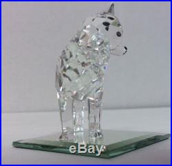 Retired Swarovski Crystal Wolf Multifaceted Art Glass Signed Figurine MINT w Box