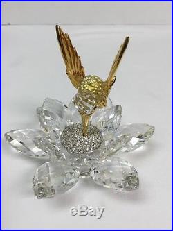 Retired Swarovski Gold Crystal in Flight Hummingbird COA