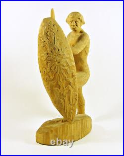 Roman Gladiator With Sword, Vintage Handmade Woodenware Carved Figurine! (f031)