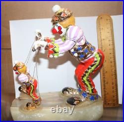 Ron Lee Statue'91 Signed And Numbered 429/1000 CLOWN WALKING A PUPPET JSH