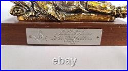 Ron Tunison Sculpture 1993 146/1000 Friend to Friend Masonic 24k Gold Plated