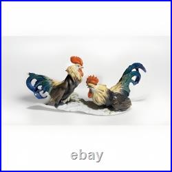 Rosenthal fighting Roosters Cockerel Bird Figurine German Porcelain AS IS